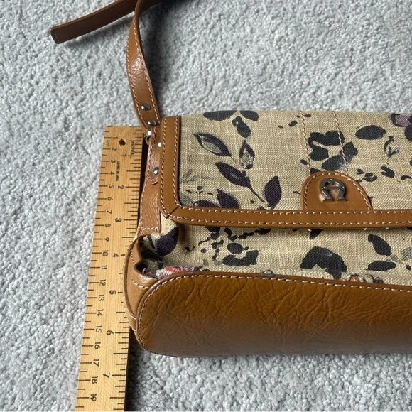 Etienne Aigner Linen & Leather Trim Shoulder Bag - Picture 11 of 12